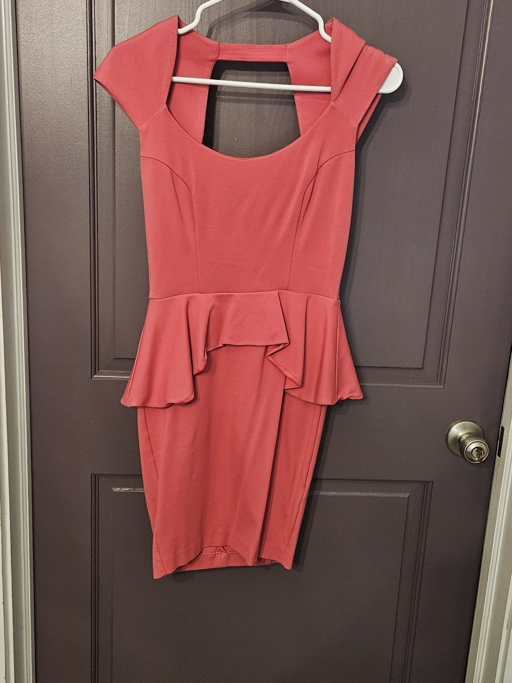 bebe Coral Peplum Mini Dress
